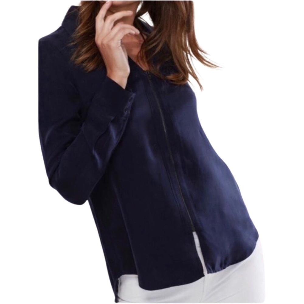 Anthropologie Ro & De Black Zippered Top